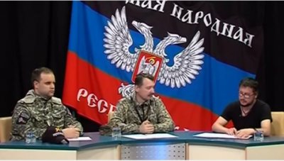 Игорь Стрелков и Павел Губарев на Первом Республиканском ТВ Донецк