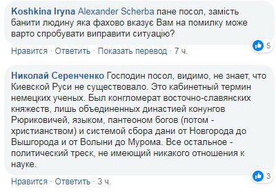 Пишет Ольга Козаченко: Украинский посол опозорился и выставил на посмешище свою страну